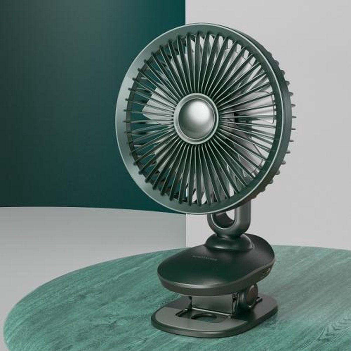 F8 Automatische schudclipventilator Multifunctionele USB Mini Office Student slaapzaal Nachtlampje Ventilator (groen)