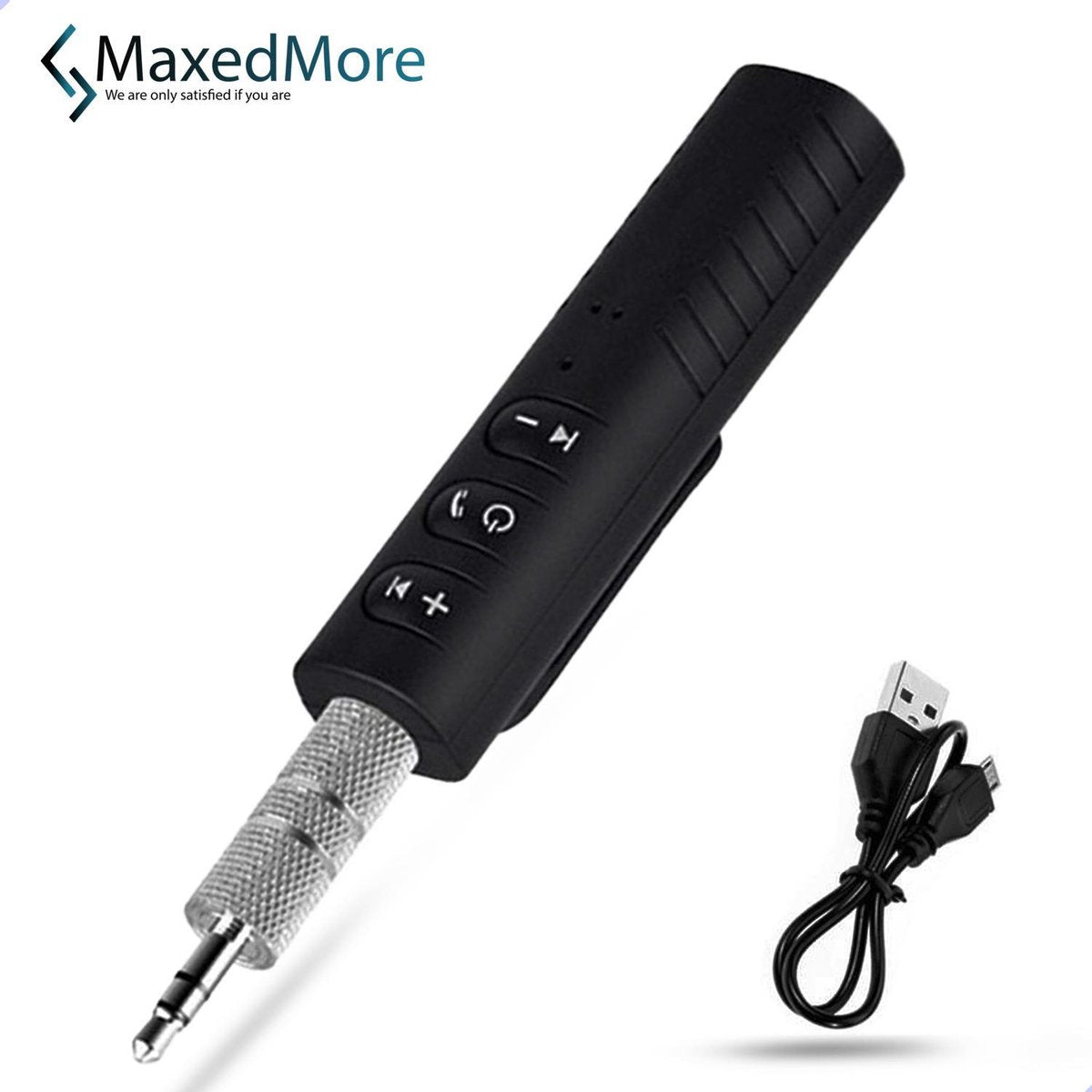 MaxedMore Bluetooth Adapter - Bluetooth Transmitter Auto - Receiver - Auto Ontvanger - Adapter - Aux - Auto Accessoires - Zwart