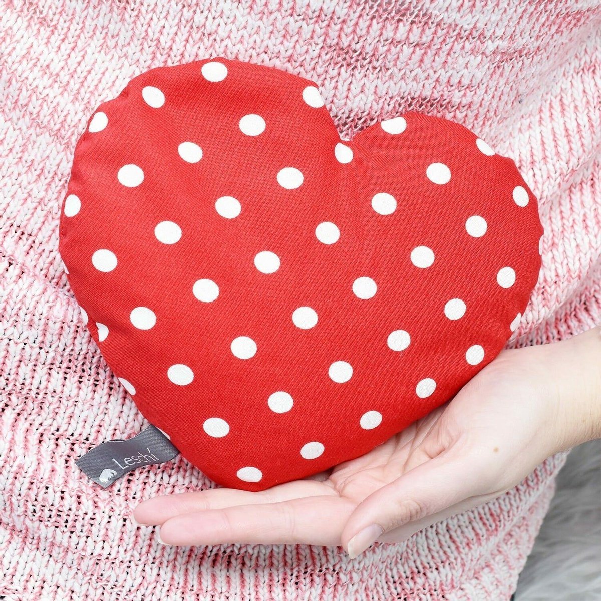 Leschi Warmtekussen Hart Polkadot