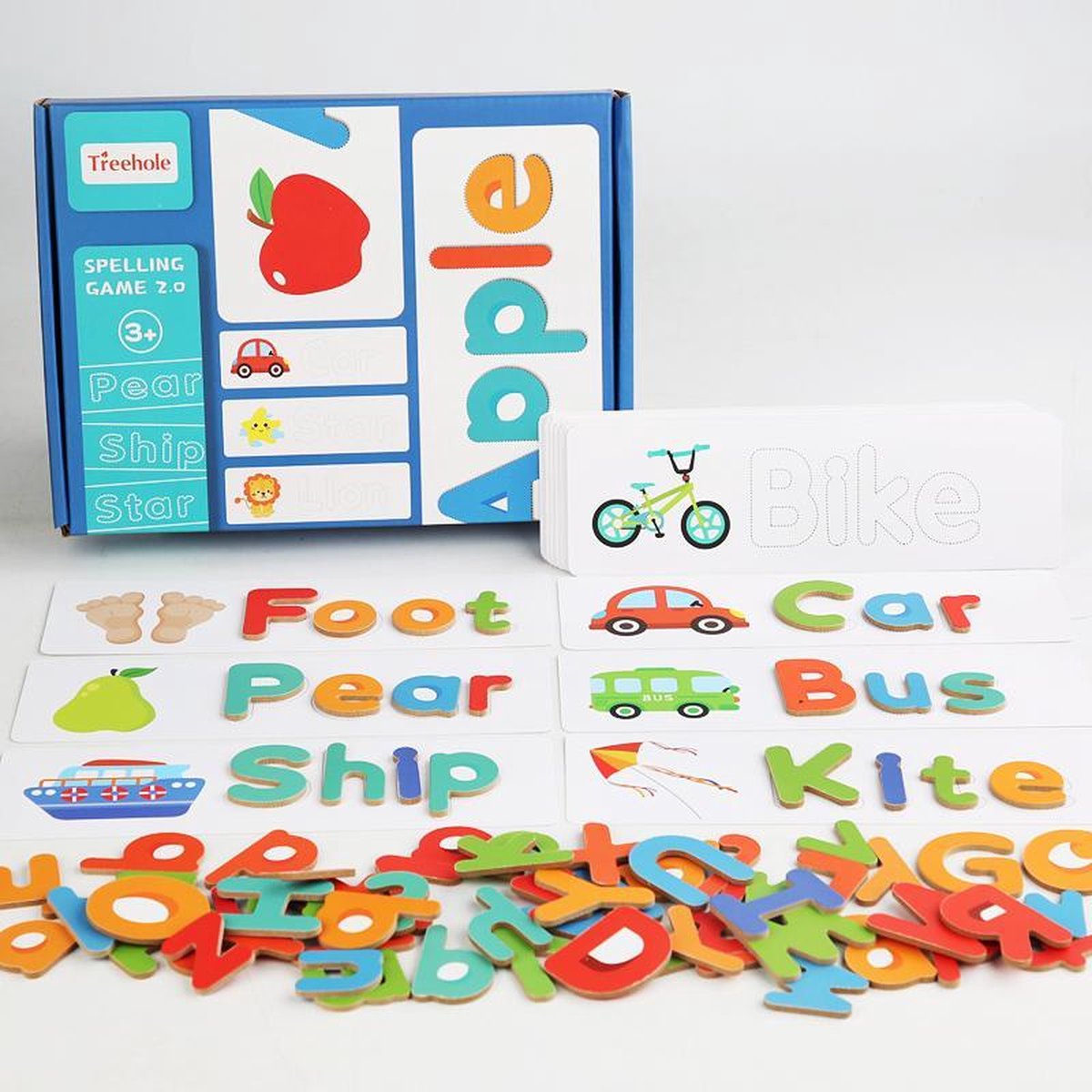 Engels spellingsspel - Hoofdletters en kleine letters - Match Puzzle Montessori Educatief Cadeau voor kinderen Leeftijden 2