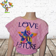 s&C Tshirt Love is the future roze 98/104