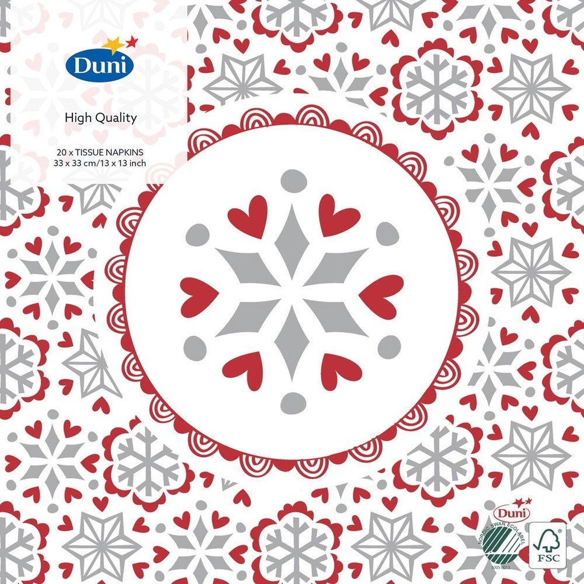 Duni Servetten Scandi 3-laags 33 X 33 Cm Papier Wit 20 Stuks