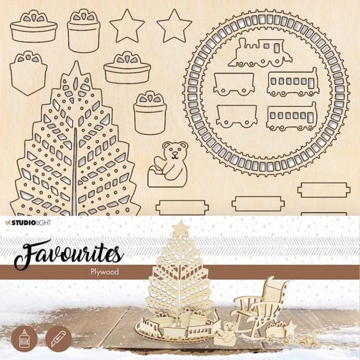 Studio Light • Plywood favourites christmas tree train nr.12