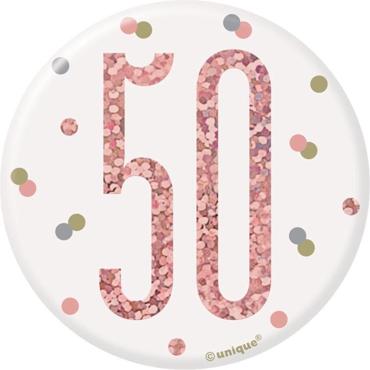 Button 50 Jaar Rosé Goud 8cm