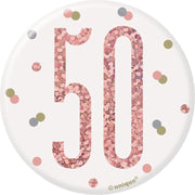 Button 50 Jaar Rosé Goud 8cm