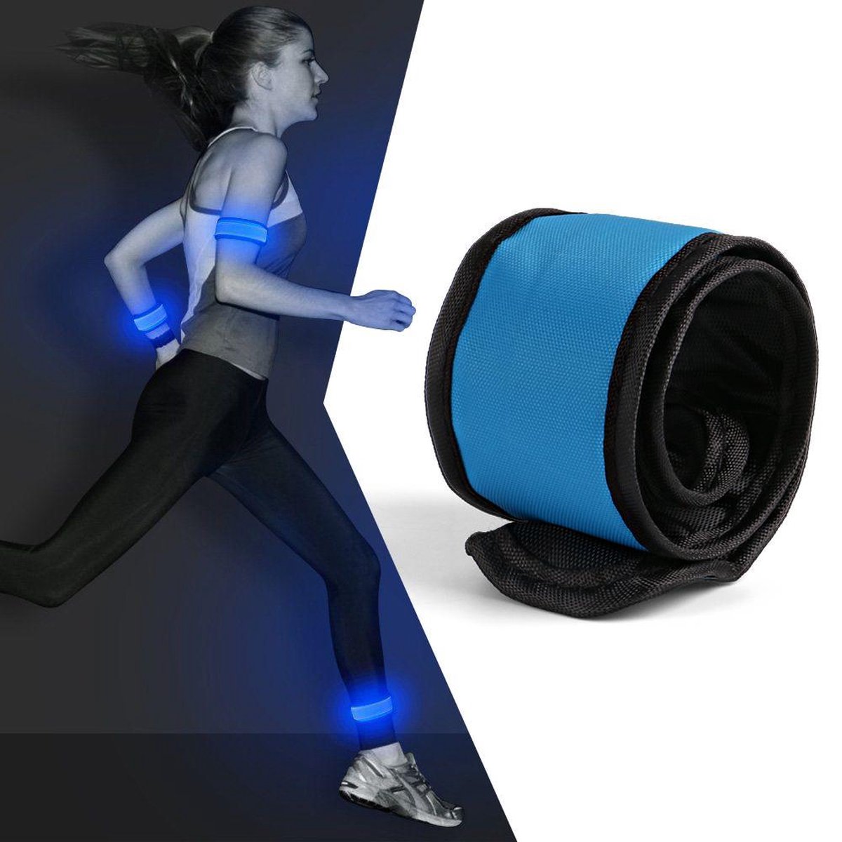 LED Running Armband Blauw