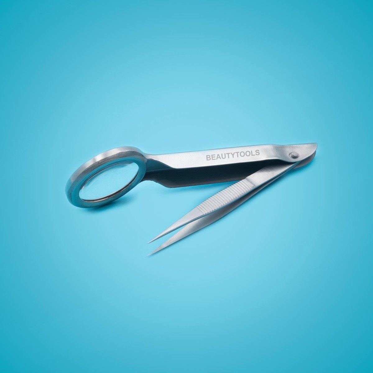 BeautyTools MAGNIFY Splinterpincet met vergrootglas Magnify - Puntpincet 8 cm – Stevige Precisiepunt (PT-1048) INOX