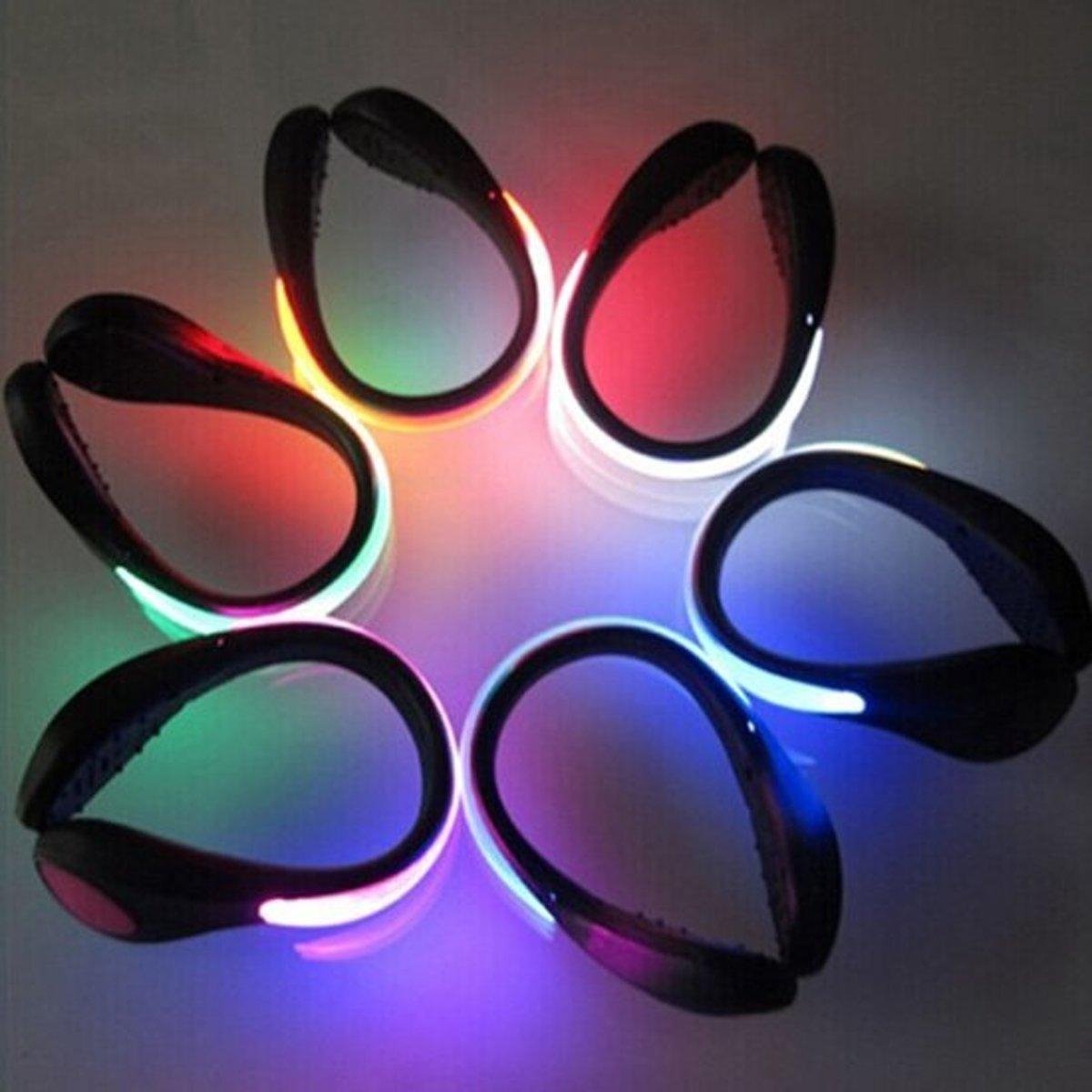 4 x LED Veiligheid Schoenclips | Hardloopschoenen LED verlichting | Hardloopverlichting | Hardloop lampjes | Rood runninglight