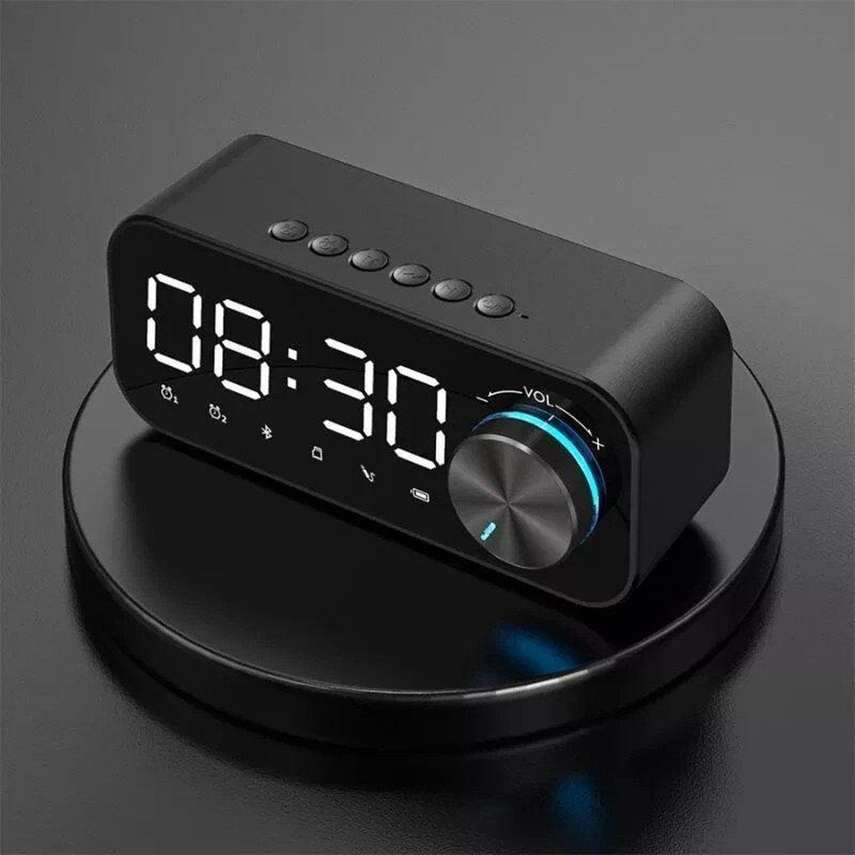 LED Digitale Alarm Wekker - Met Ingebouwde Bluetooth speaker - Volumeknop - Alarmklok - USB aansluiting - Zwart