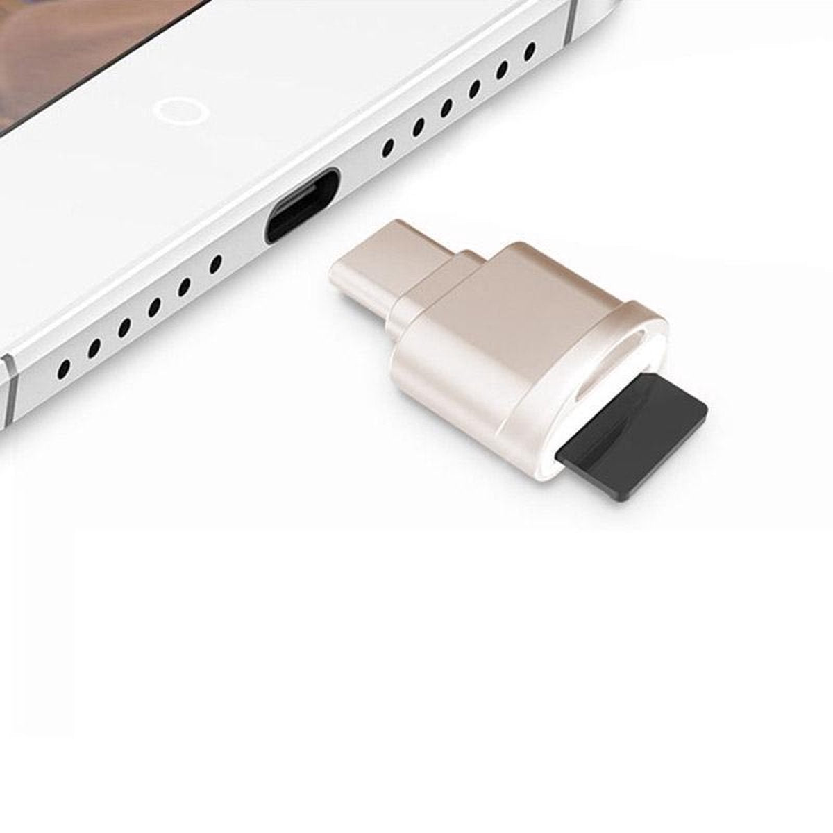 Micro SD (TF) naar USB-C (tpe-C) Geheugenkaart Lezer voor o.a. Macbook