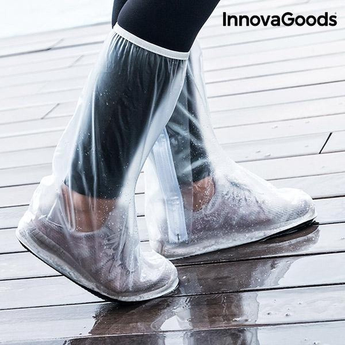 InnovaGoods Waterdichte Schoenen Hoezen - Maat L/XL - 40-43 (zool 31cm) - Pak van 2