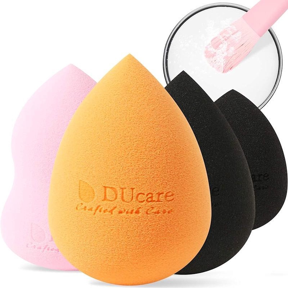 Dermarolling 4+1 Make-up Beauty Blender Sponges & Soap Brush Cleaner MZD06-4