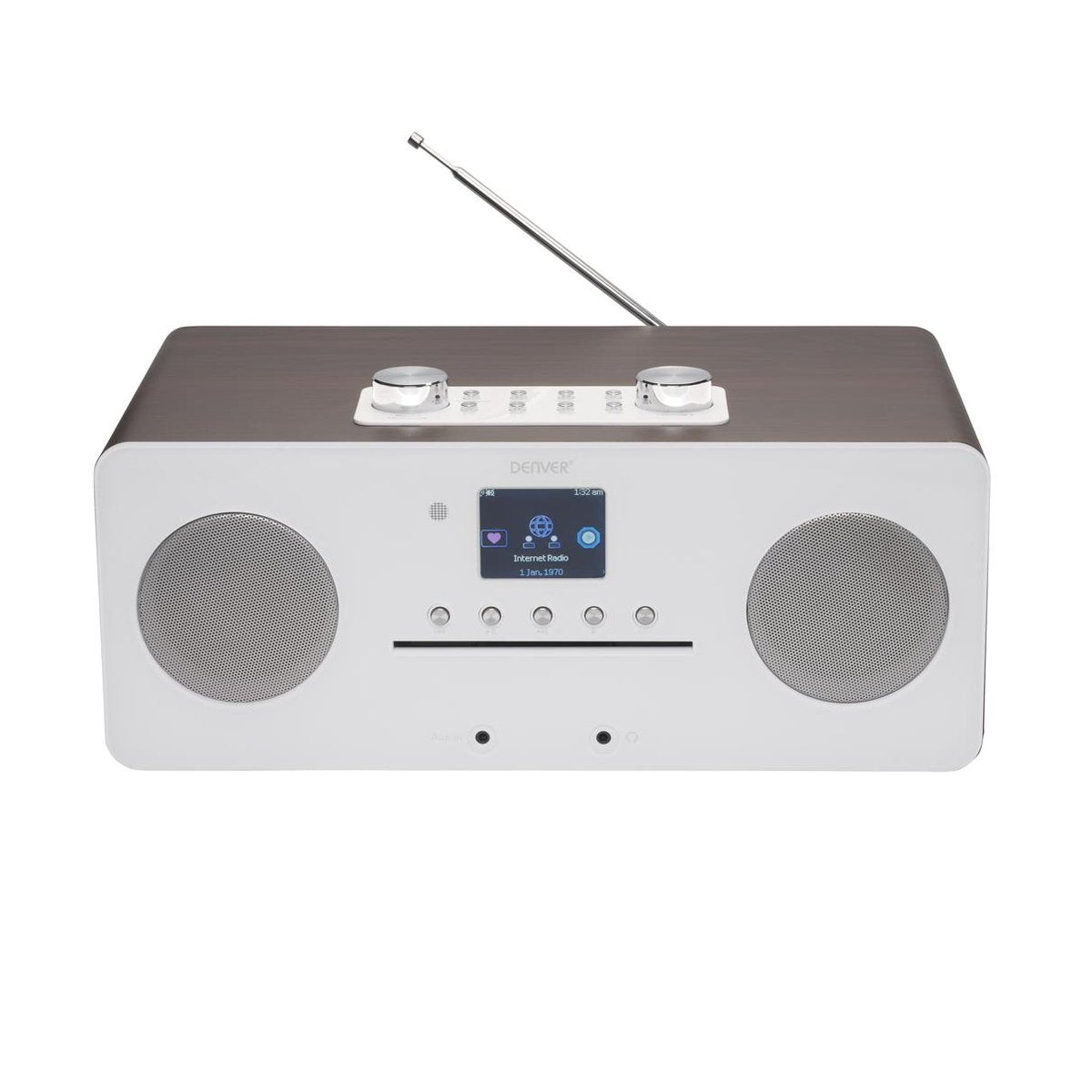 Denver MIR-260Darkwood - Microsysteem met radio en Bluetooth - Hout/Zilver