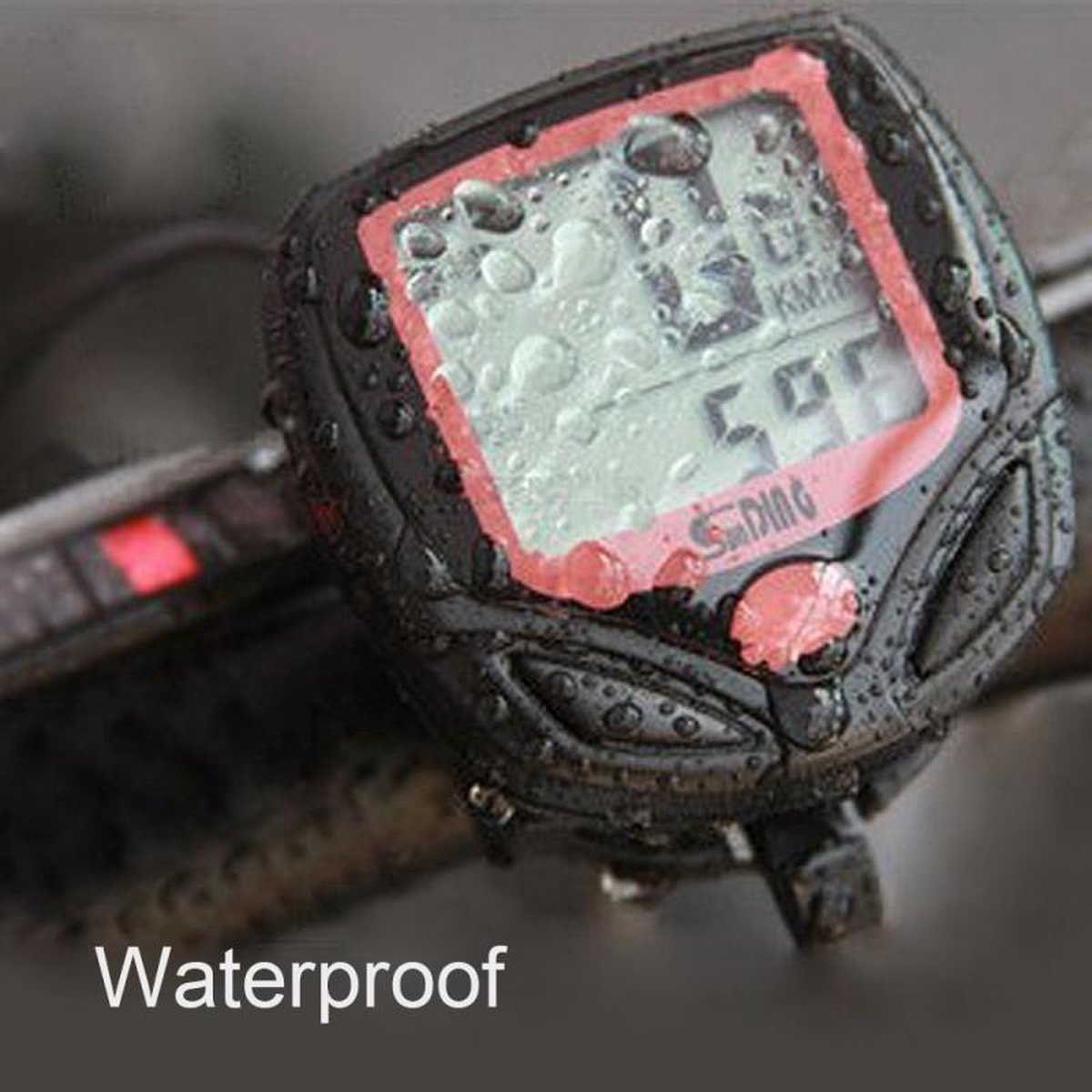 BikerVibes |Fietscomputer | 7 functies | Bedraad - Zwart/rood
