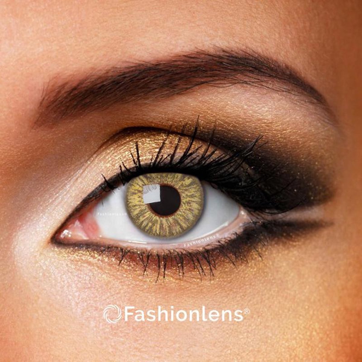 Kleurlenzen - Brown Passion - jaarlenzen met lenshouder - bruine contactlenzen Fashionlens®