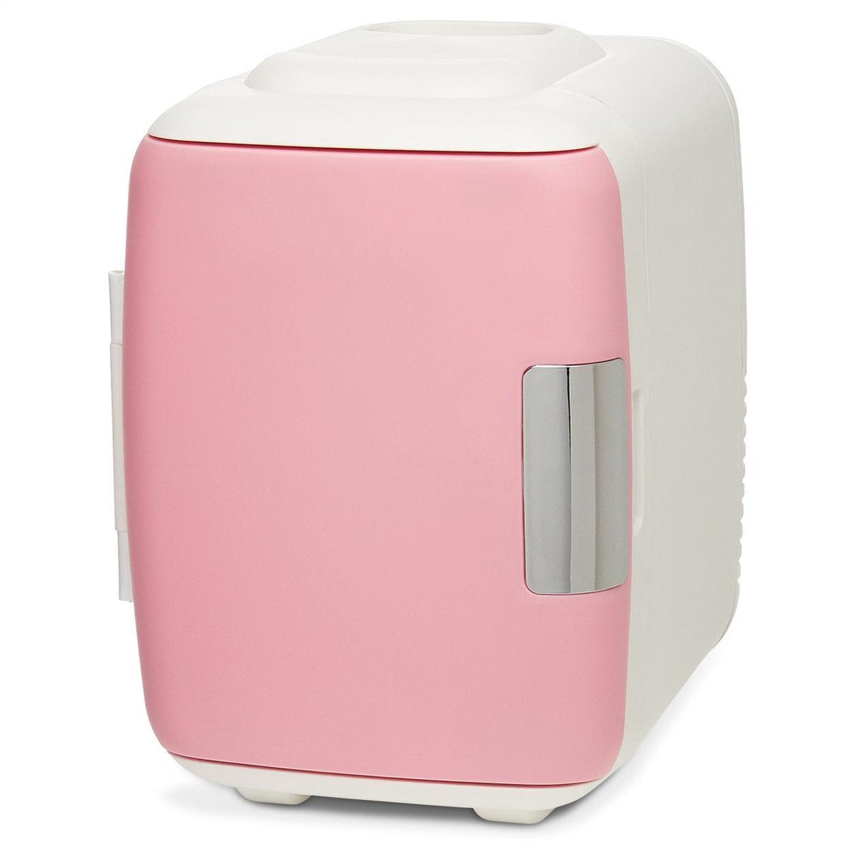 LifeGoods Mini Koelkast - 4 Liter - Make-Up en Beauty Skincare - 100/240V / 12V Auto Stekker - Wit/Roze
