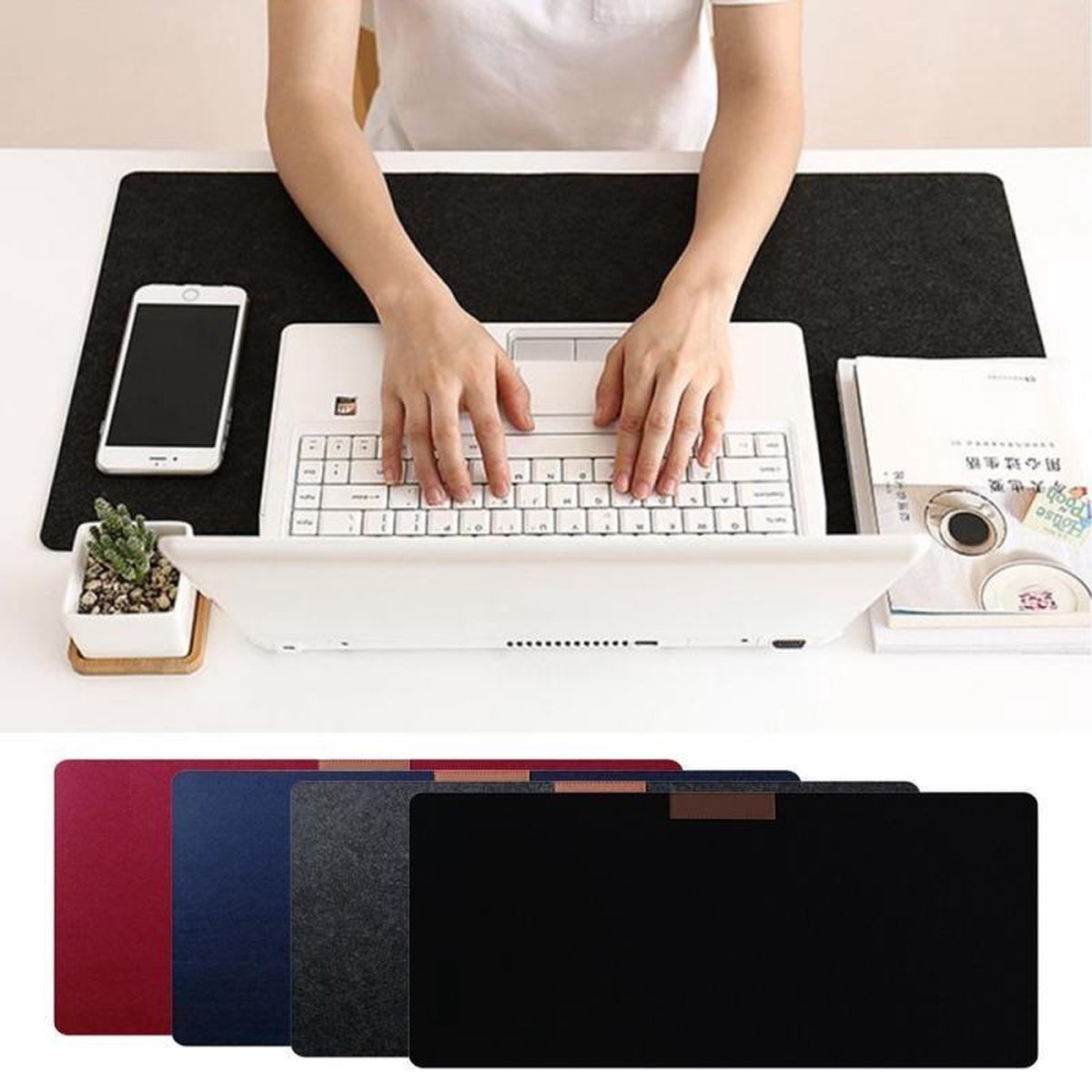 Bureauonderlegger-Toetsenbord-Bureau mat-Gaming Muismat-Accessoires-Werkmat -Bureau Organizer-Desktop mat-Kantoor accessoires- Zwart