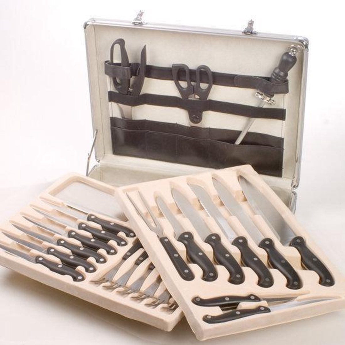Comforttrends Messenset In koffer 24 delig - Aluminium koffer