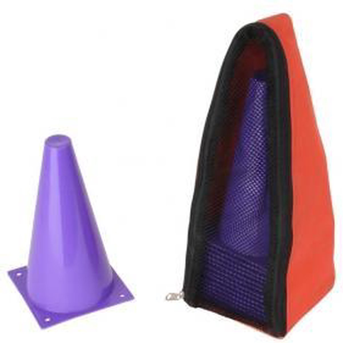 Vinex - 20 Markeer Pionnen met draagtas - ca. 23 cm hoog - Lila - 20 delige Pionnenset - Pylonen - Trainingspionnen