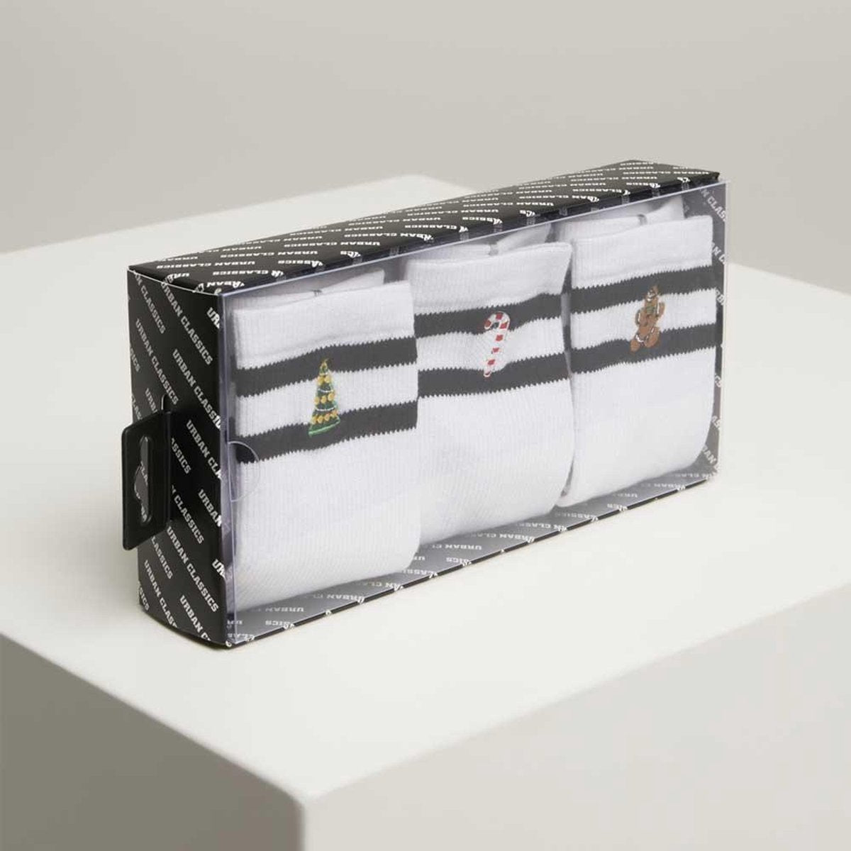 Urban Classics Sokken -43/46- Christmas Sporty Wit/Zwart