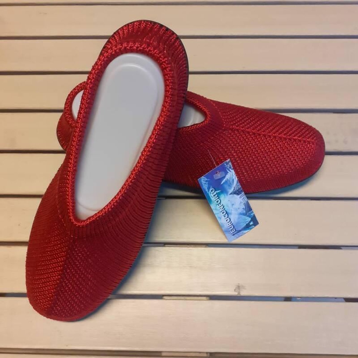 Gebreide Portugese Schoen | Rood | Maat 35