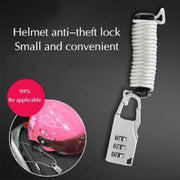 BikerVibes - zilver draagbaar helmslot - cijferslot met telescopische kabel met staaldraad tot 1M -