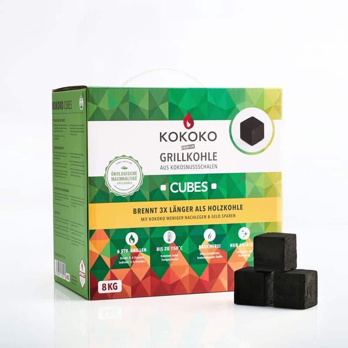 McBrikett Kokoko Cubes 8 Kg voor BBQ en Dutch oven cooking