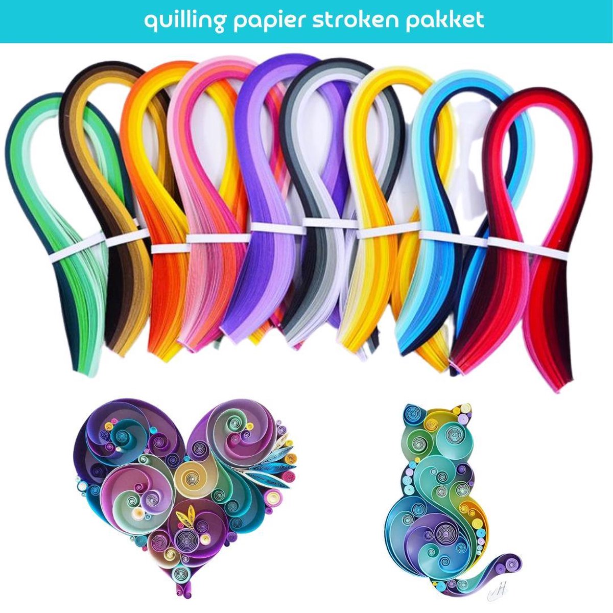 Winkrs - Quilling papier - Stroken Pakket - 900 Stroken - 45 Kleuren filigraan papier