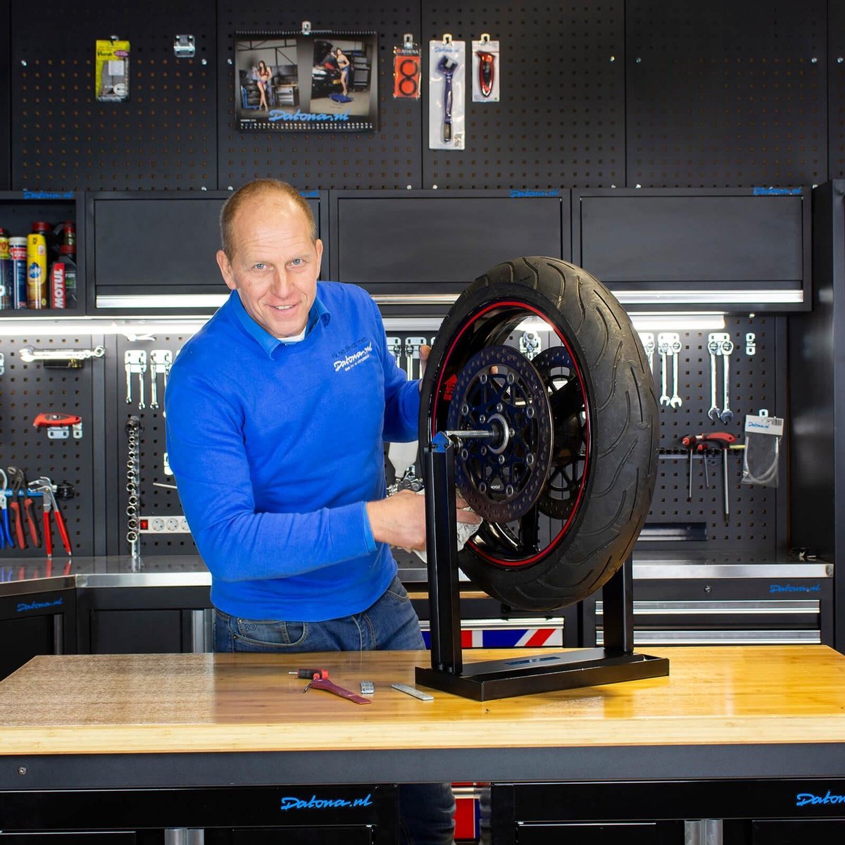 Datona® Motorbanden balanceerapparaat - Mat Zwart