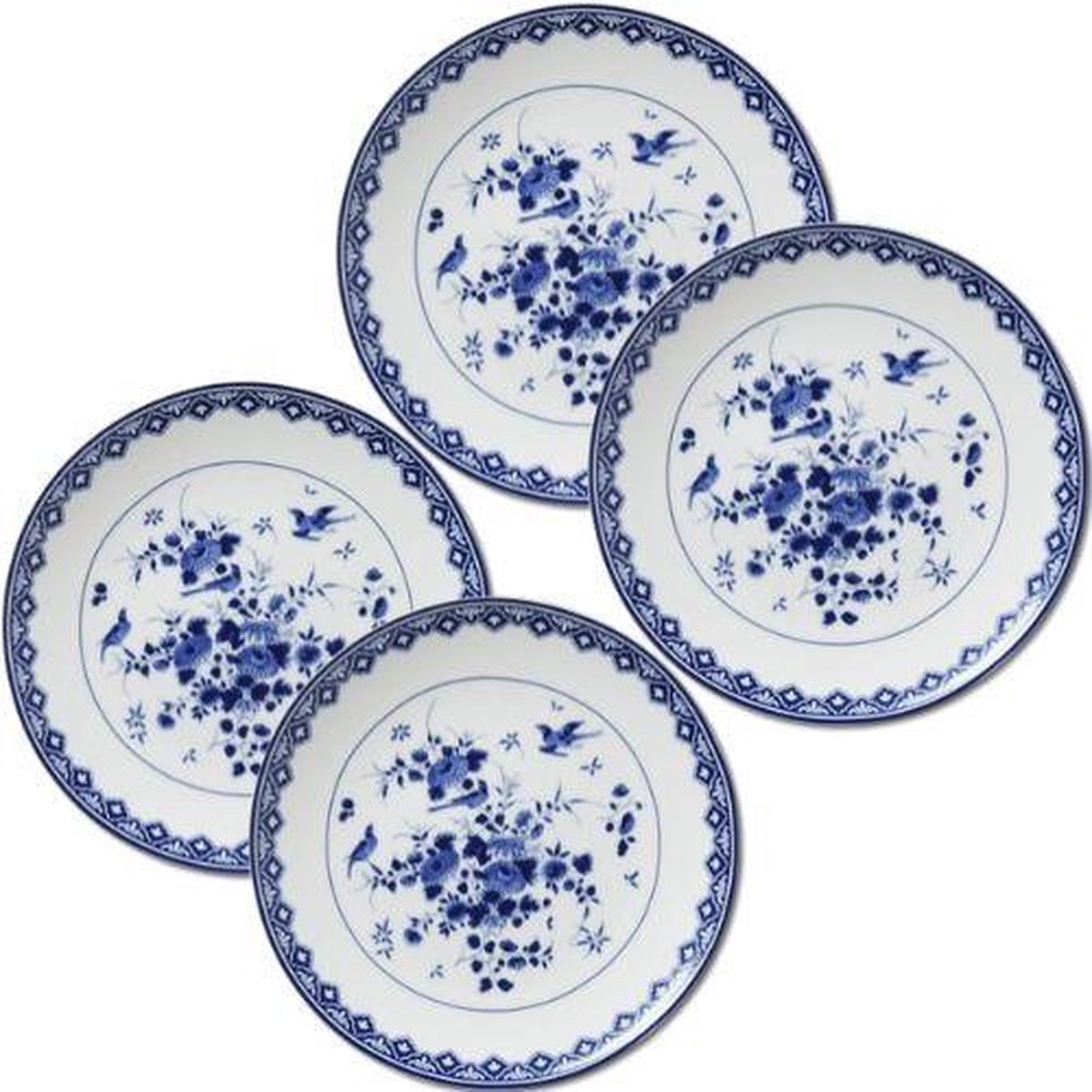 Borden - borden set 4 stuks - serviesset - ontbijtbord - borden servies set - bordjes - Delfts blauw - Delfts blauw servies - Delfts blauw bord - souvenir Holland - typisch Nederlands - Dutch design - Cadeau voor vrouw - Relatiegeschenk
