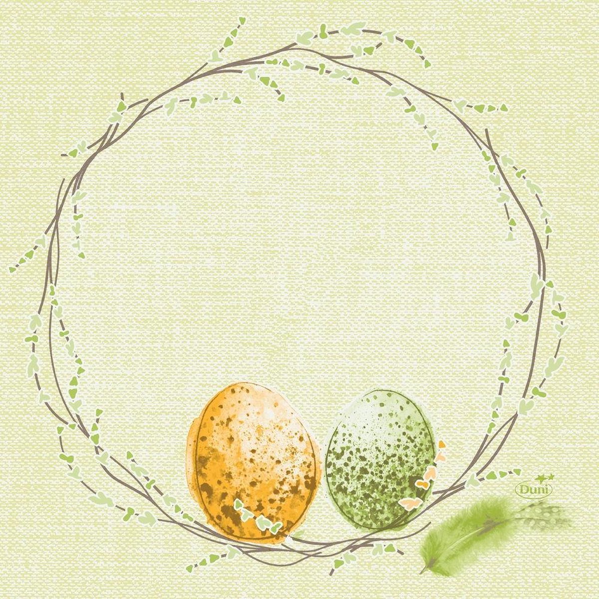 Duni Servetten Easter Pasture 33 X 33 Cm Papier Groen 20 Stuks