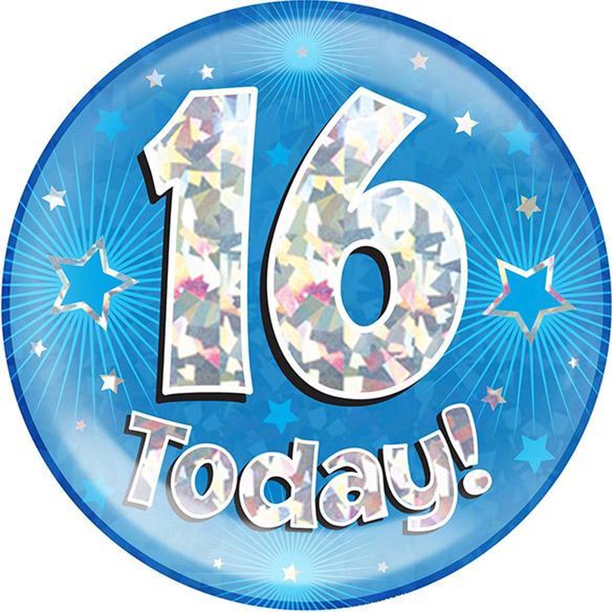Mega Button “16 today Blauw”