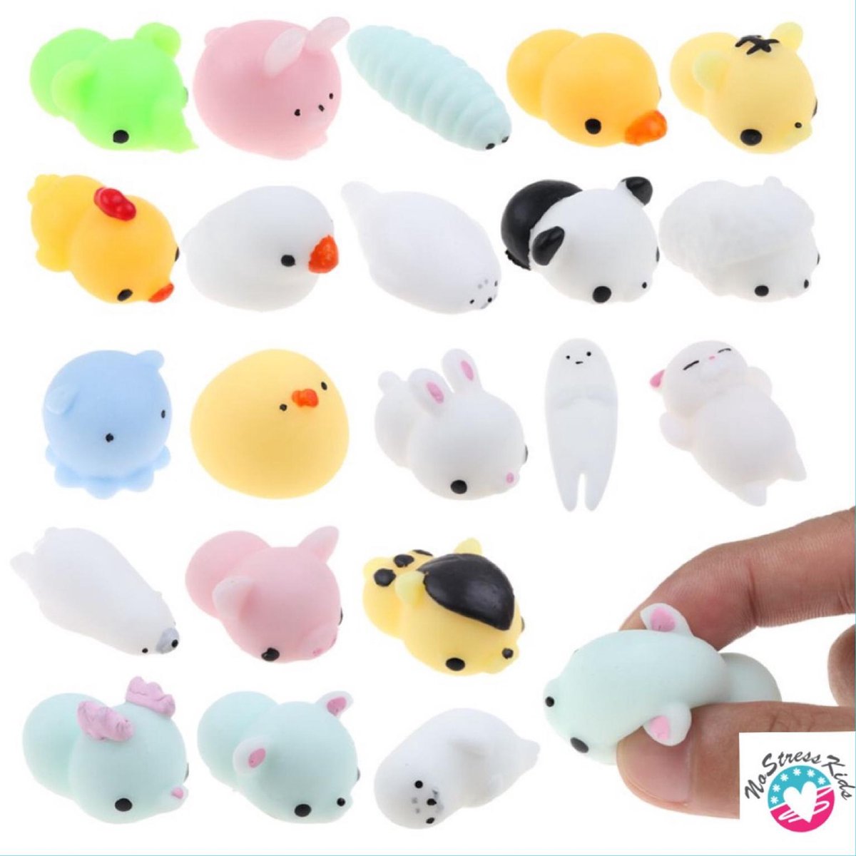 5 stuks Mochi Squishy-Squeeze-Soft-Mini Diertjes-