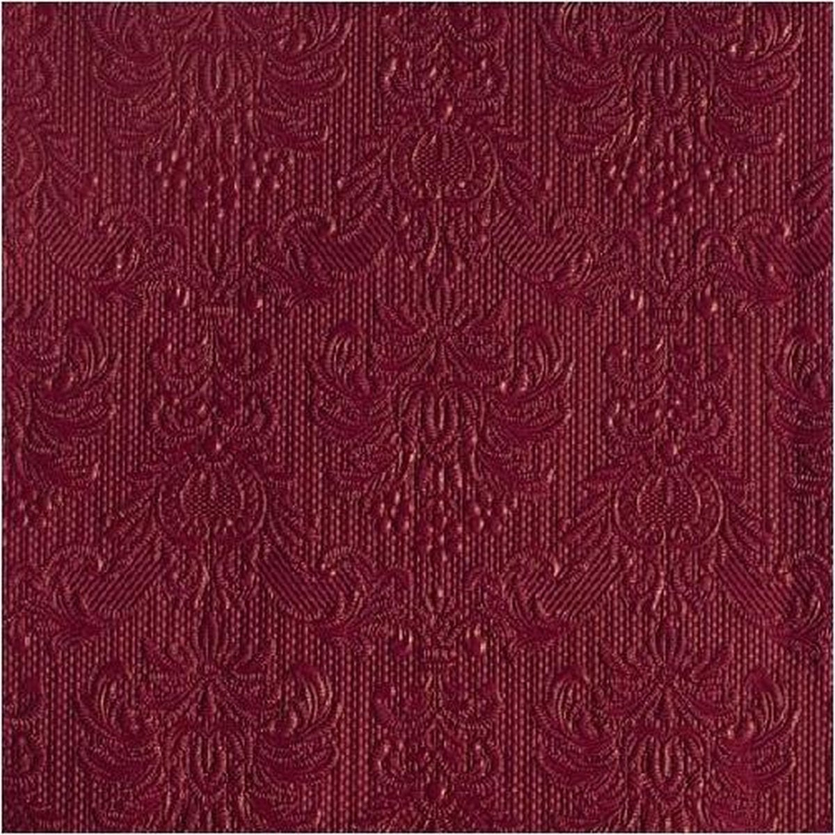 15 stuks servetten bordeaux rood barok stijl 3-laags - elegance - barok patroon - Feest artikelen - feest decoraties