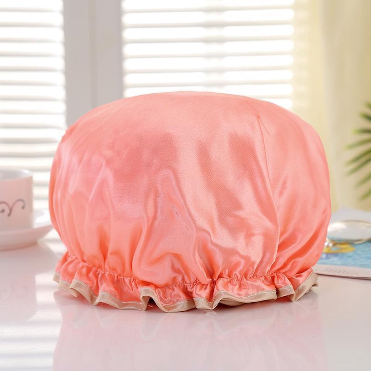 Afabs® XL Extra grote Douchemuts / Shower cap / Douchekapje / Douchecap voor vol haar / krullen / afro - Zalm Roze