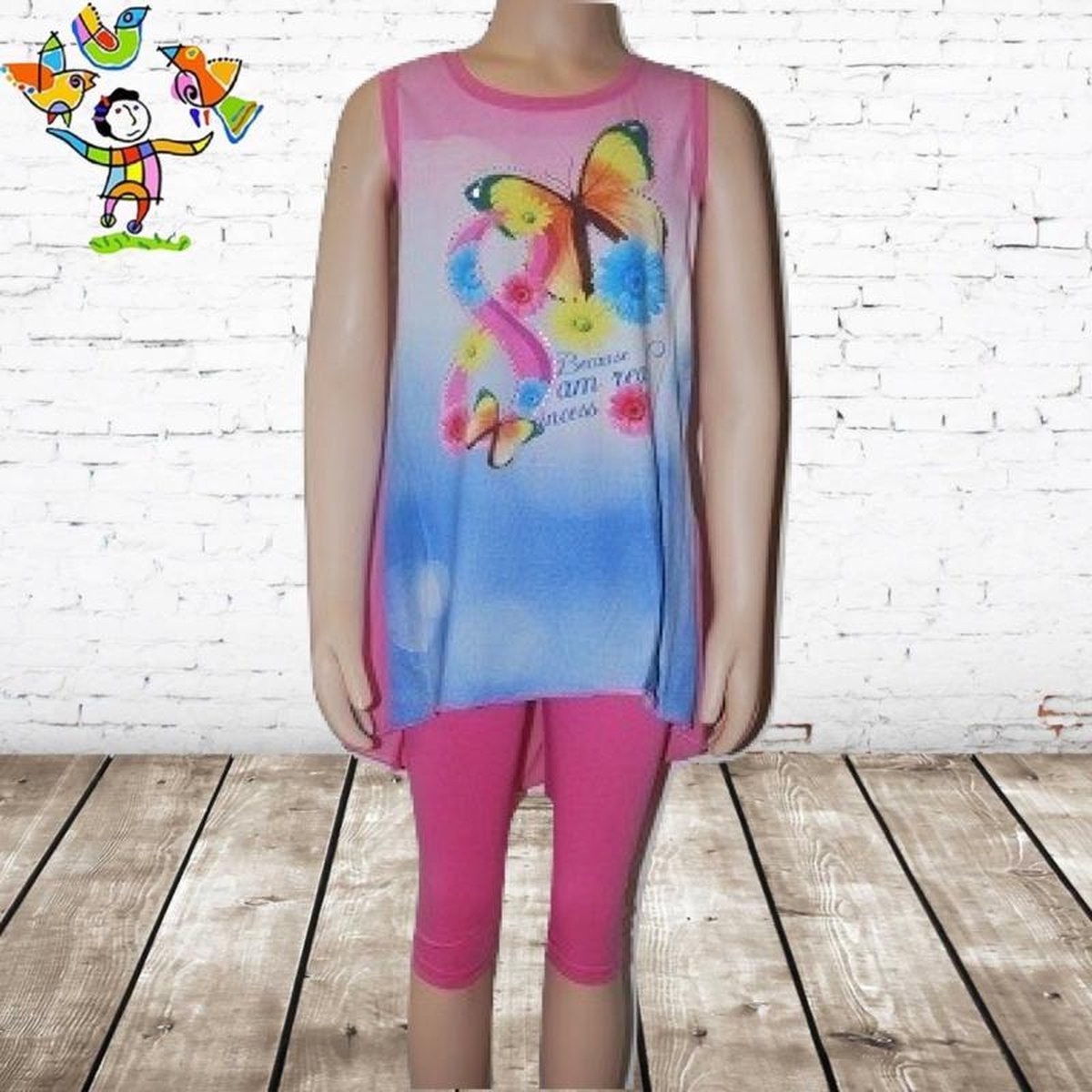 s&C Tuniek met legging Vlinder h roze 110/116
