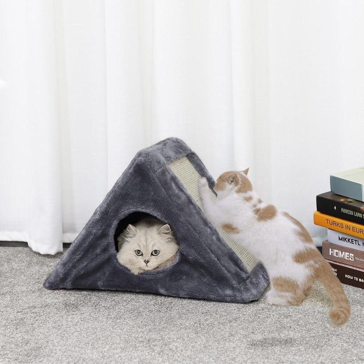 Baymate Krabpaal Toren Condo Houten Krabpaal met Krabpaal voor Katten Klimboom Speelgoed Beschermen Meubels Nest AMT0009GY