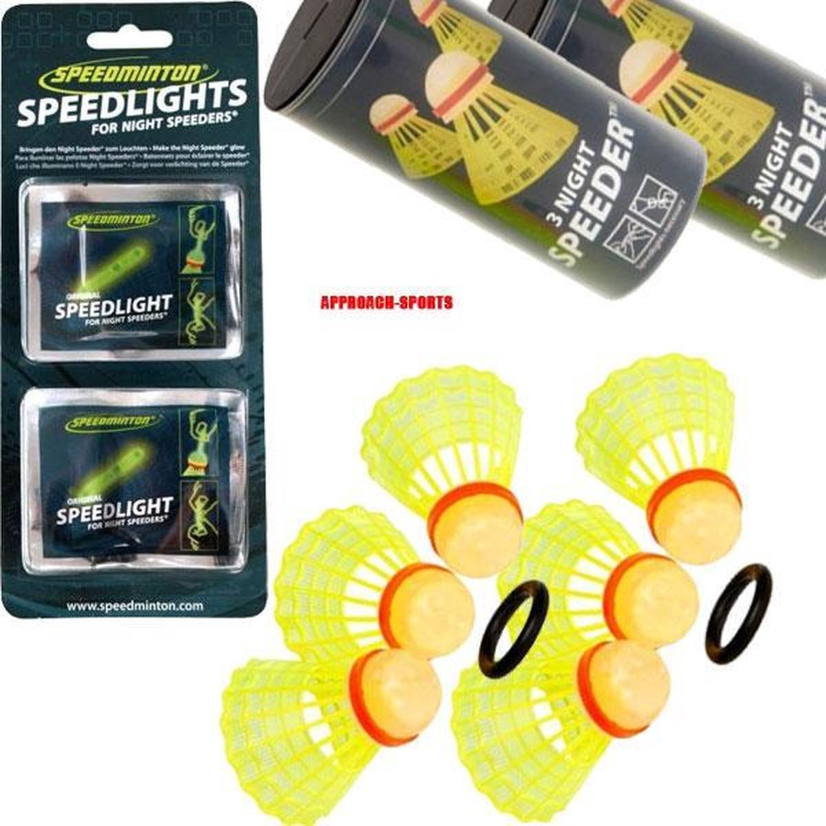 Speedminton® 6 Nightspeeders + 8 Speedlights Speed badminton