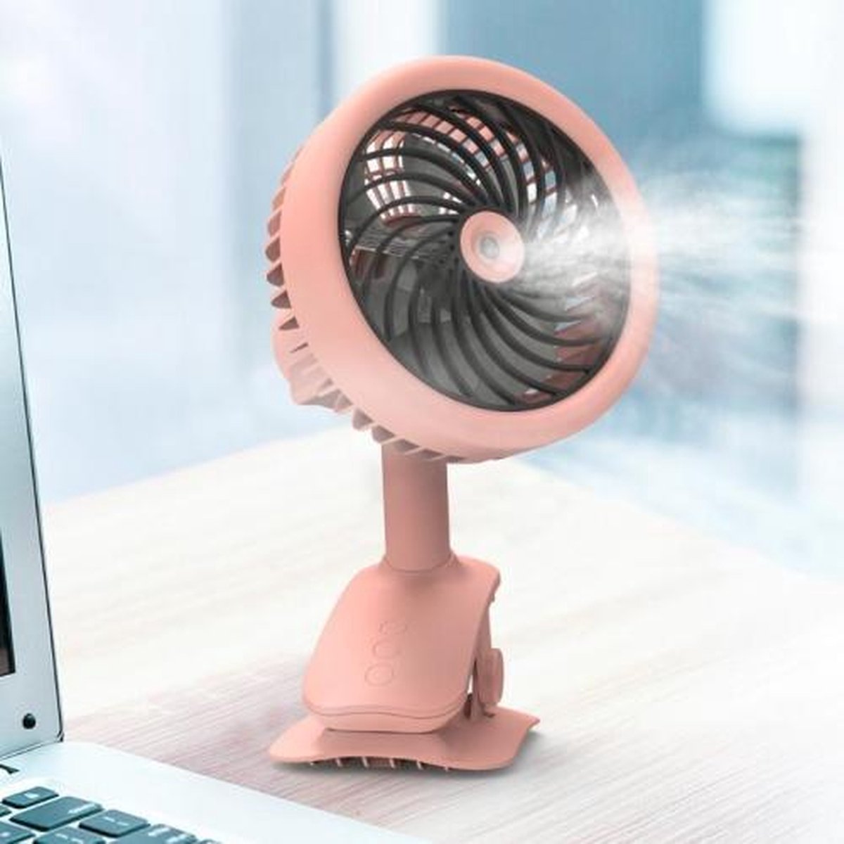 Desktop Office Kleine ventilator USB-oplaadclip Ventilator (roze)