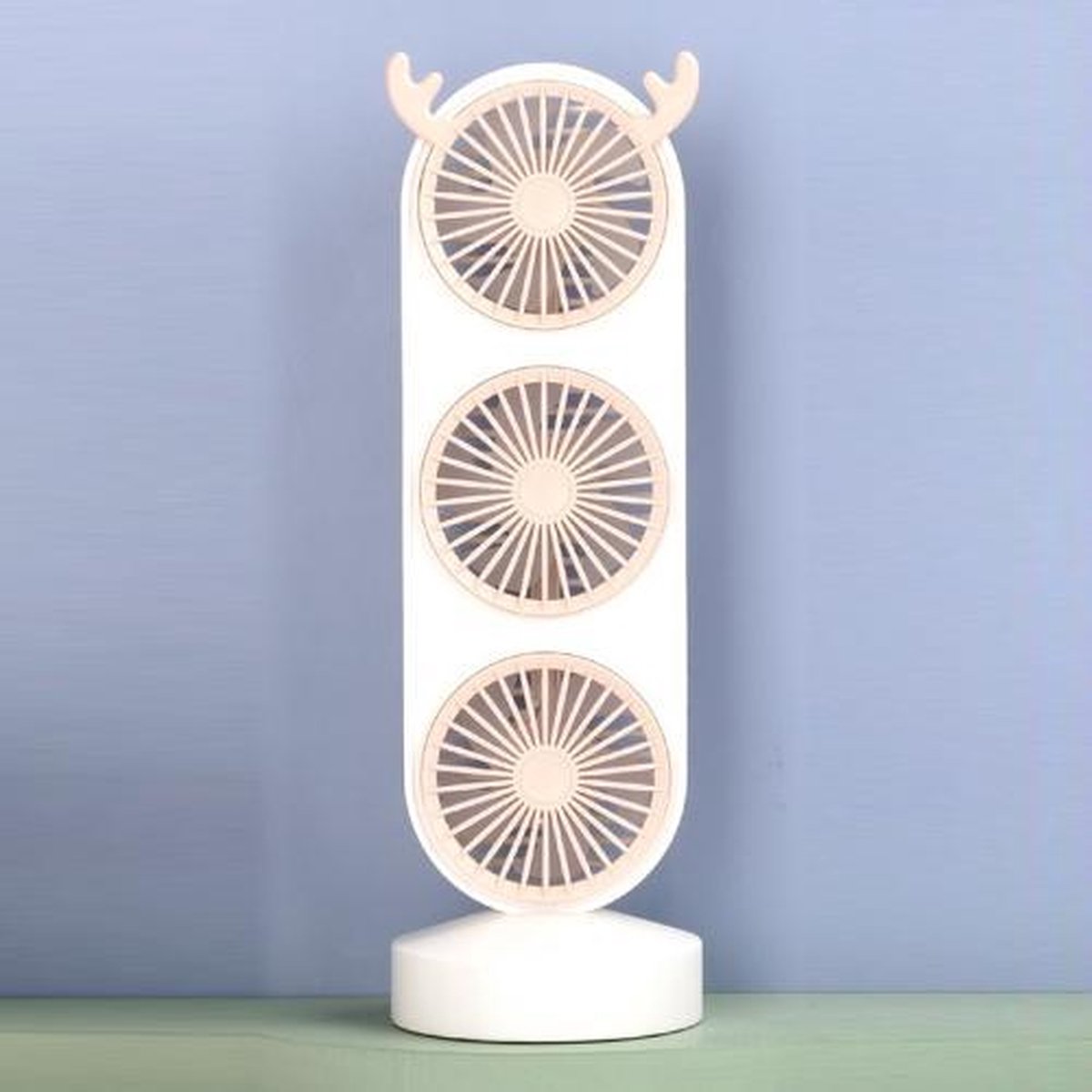Studentenslaapzaal Office Desktop Mini Three-head Fan (Pink)