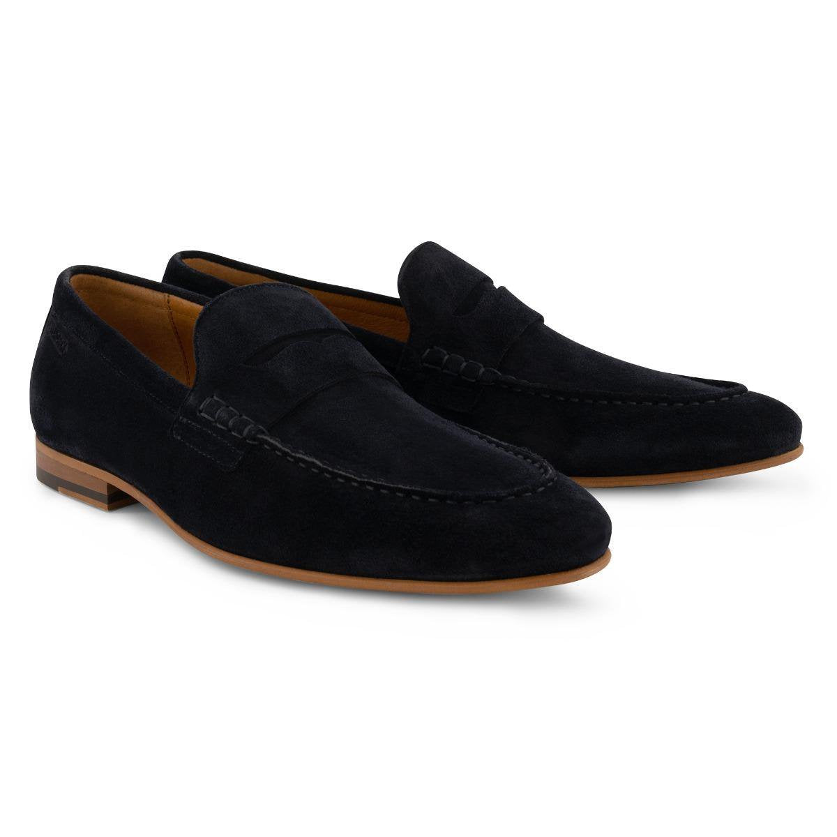DenBroeck Park Row - Suede Leren herenloafers - Donkerblauw - Maat 46
