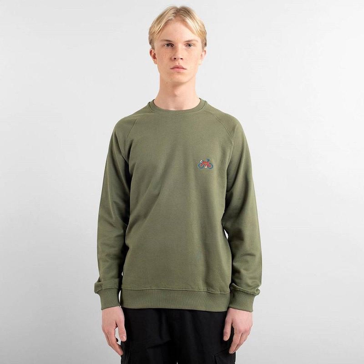 Dedicated Sweatshirt Malmoe Stitch Bike Leaf Green