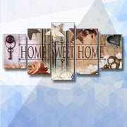 Diamond painting pakket home sweet home 5-luik - ronde steentjes - (2 maal 20x30 cm