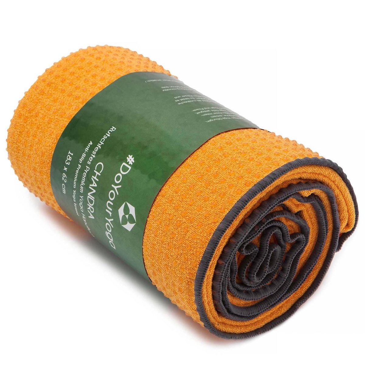 Yogahanddoek »Chandra« met siliconen noppen / Anti-Slip Premium Yoga towel/ 183 x 62 cm / Ideaal voor hot yoga / huidvriendelijk