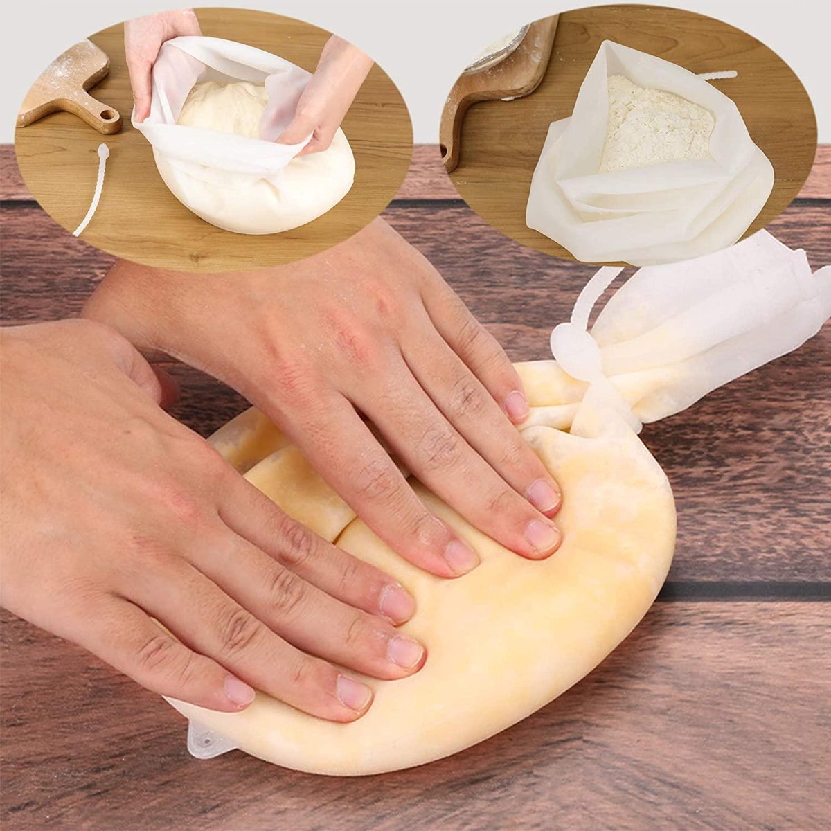 2 Stuks Food-grade Silicone Kneedzak Voor Deeg | Deegzak | Mengzak | Koekjesdeeg kneden