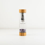 Crystal Spirit - Waterfles met kristal - (NL 2dgn levertijd) – Dreamy Purple - kleine edelsteen - trommel edelsteen – Vera Cruz Amethist - 550ml - edelsteenwater - bamboe