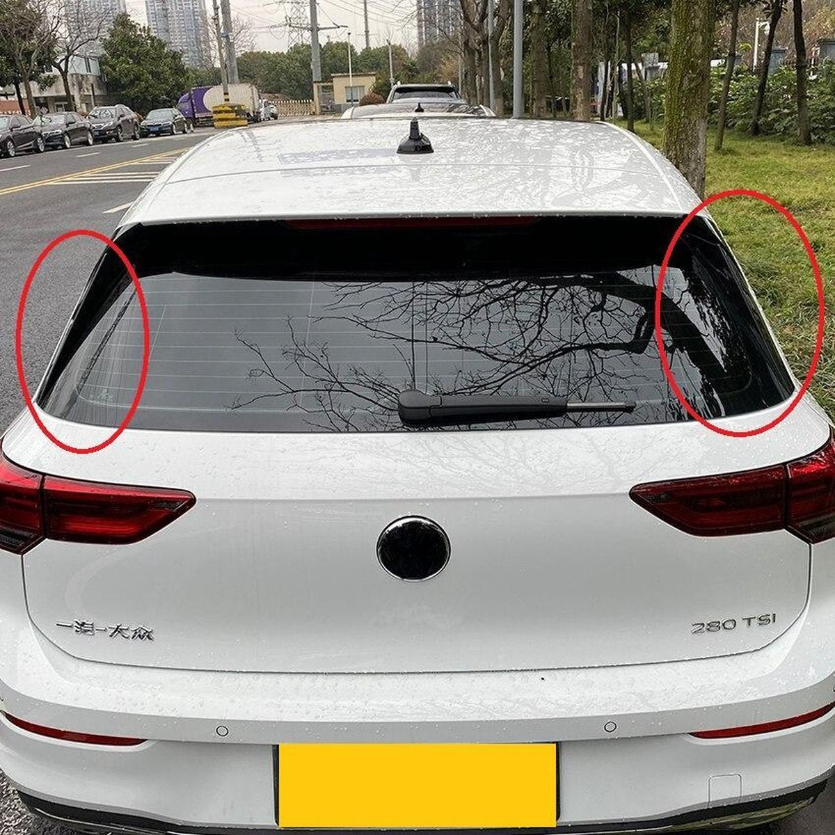 Achterraam Spoiler Wings Hoogglans Zwart Geschikt Voor Golf 8 VIII Achterruit Spoiler R Line ETsi Tsi Tdi Gti Gtd R20
