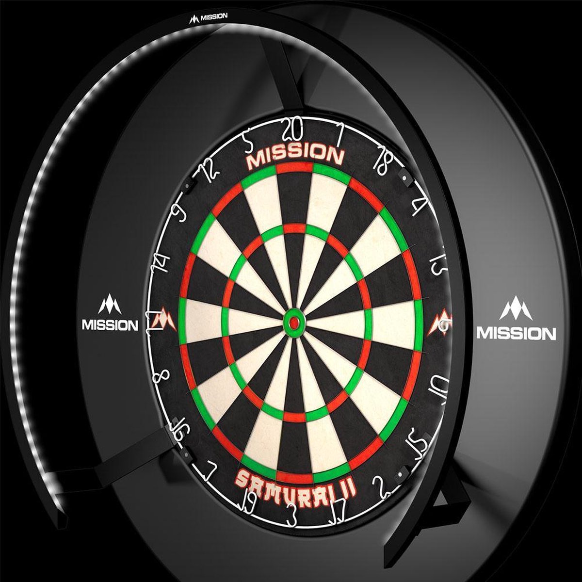 Mission Torus 270 Led Dartbord Verlichting + Rubberen Surround Zwart