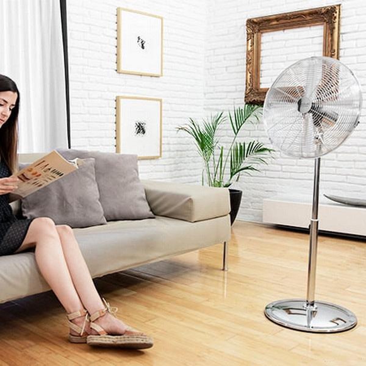 STAANDE VENTILATOR CECOTEC (verstelbaar) FORCESILENCE 580 RETROSTYLE 60W (Ø 16")