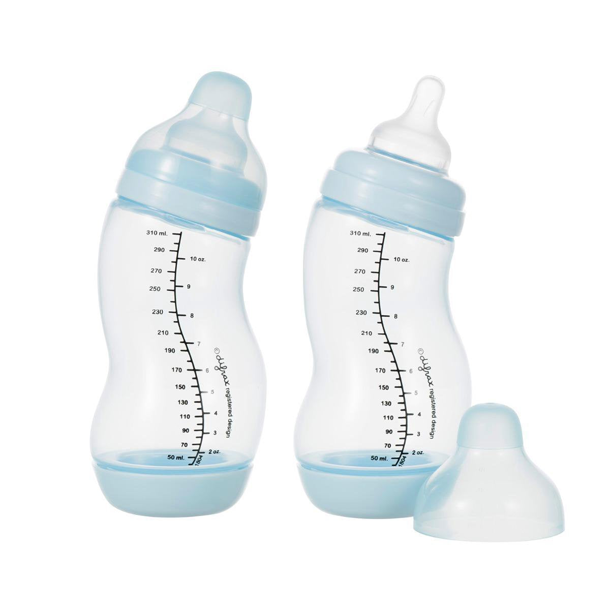 Difrax Anti-Colic S-babyfles Wide - 310 ml - Blauw - 2 stuks